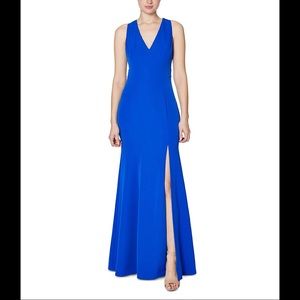 Laundry by Shelli Segal Cutout Slit Crepe Gown 8